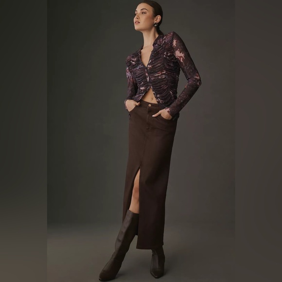 NWT Size S - Pilcro Collared Mesh Buttondown Shirt - Picture 2 of 15